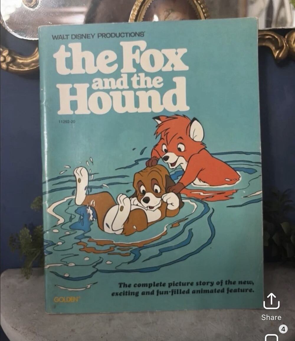 Vintage 1981 Walt Disney The Fox and the Hound Golden Picture Story Book